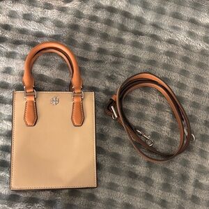 Tory Burch Tan and Cream Mini Bag
